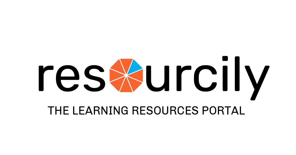 click for larger image resourcily logo orange octagon in 8 pieces one piece is blue